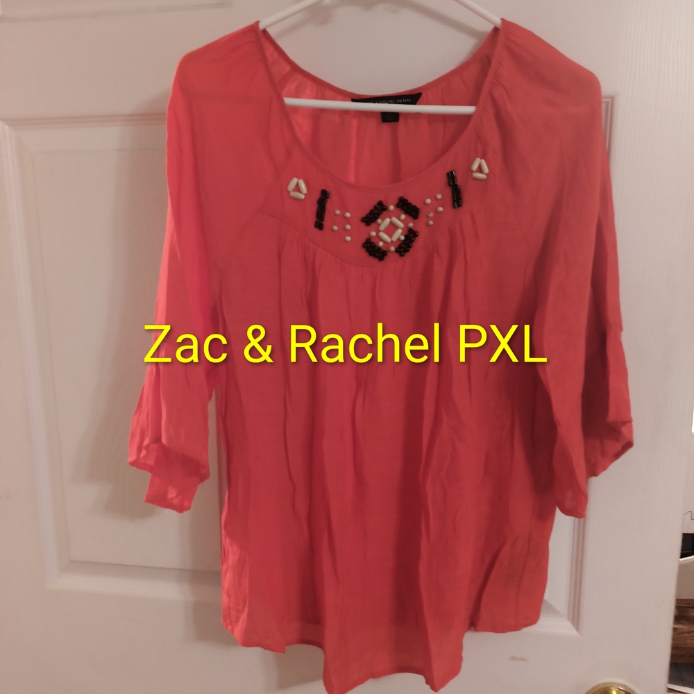 Zac & Rachel Coral Embroidered Blouse